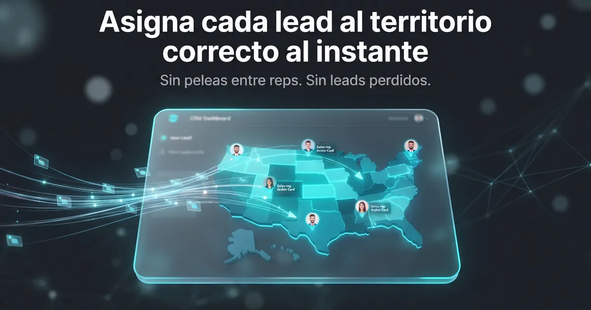 Automatizar la asignación de leads por territorio en CRM: reglas por código postal, provincia y cuenta nombrada, round robin, cola de desborde y gobernanza RGPD para equipos de ventas en España y la Unión Europea