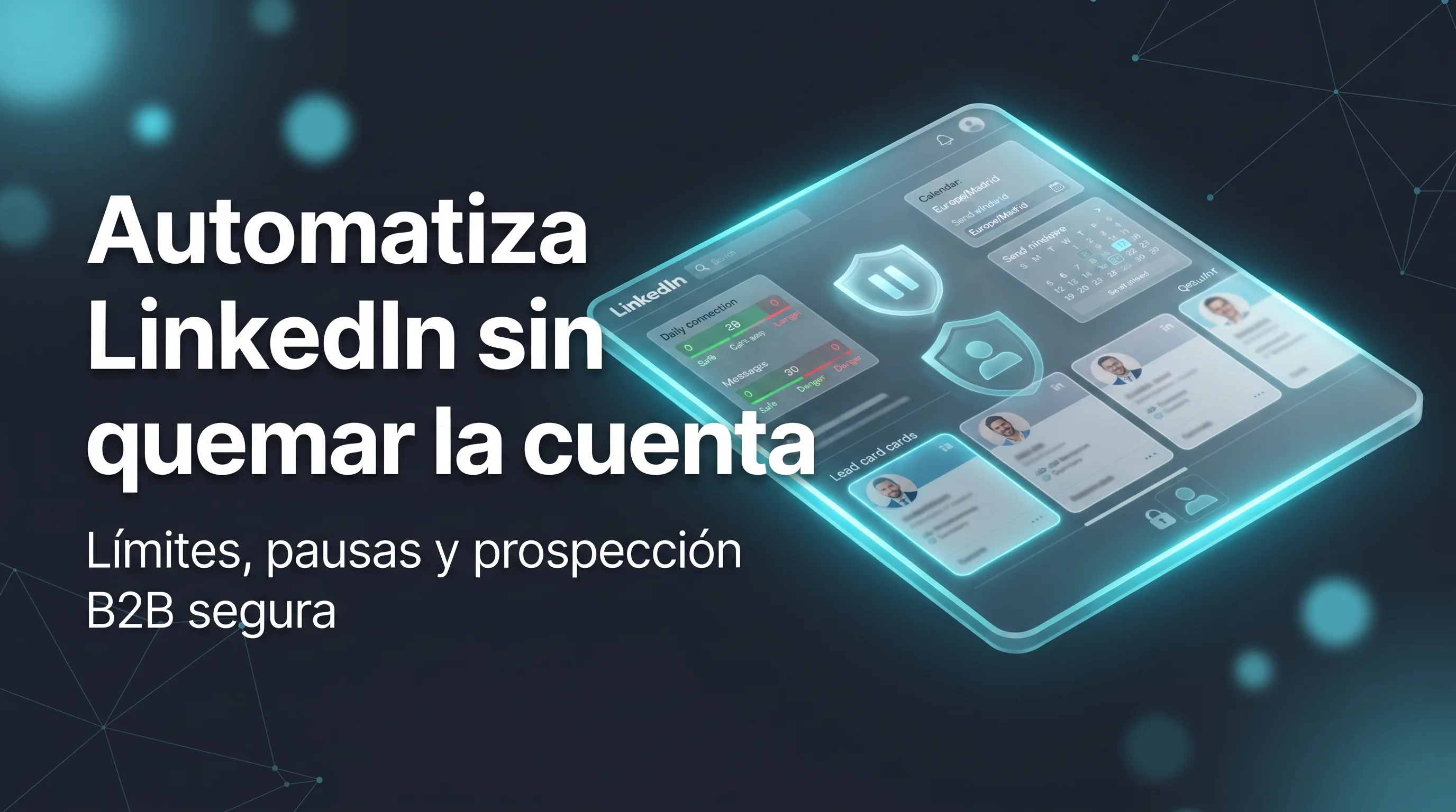 AUTOMATIZA LINKEDIN SIN QUEMAR LA CUENTA. Límites diarios, ventanas Europe/Madrid y frenos de prospección B2B en España y la Unión Europea (2026)