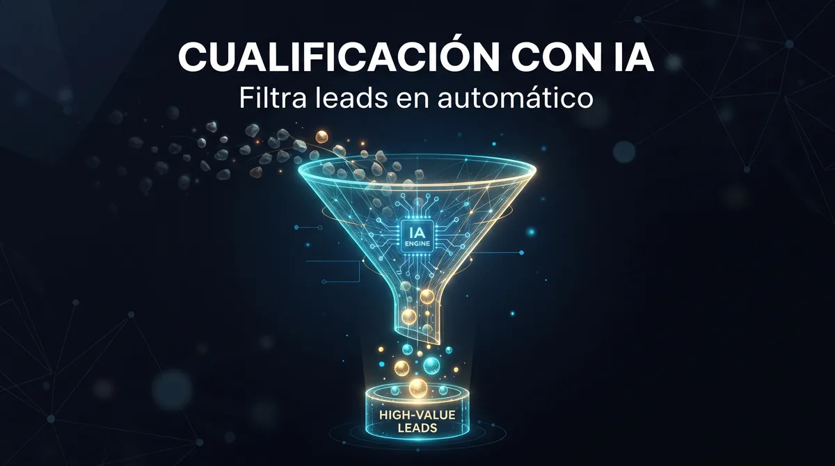 Automatización de la cualificación de leads con IA en equipos comerciales B2B: panel de scoring con señales firmográficas, comportamentales y conversacionales, enriquecimiento de datos antes del primer contacto humano, enrutamiento automático a SDR y account executive por segmento, corrección de falsos positivos y falsos negativos, seguimiento de speed-to-lead y paso de MQL a SQL, matriz de cualificación ICP para operaciones comerciales en España y la Unión Europea