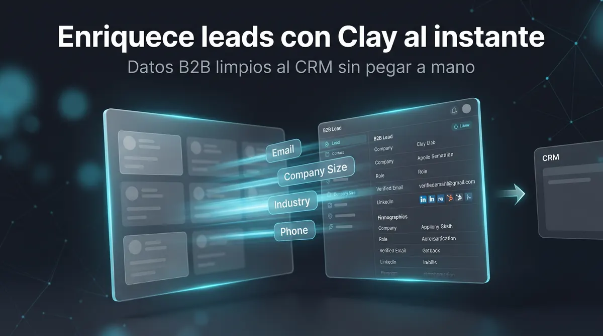 CÓMO USAR CLAY PARA ENRIQUECER LEADS AUTOMÁTICAMENTE. Buscar empresas, personas y email de trabajo con waterfall para prospección B2B en España y la Unión Europea (2026)