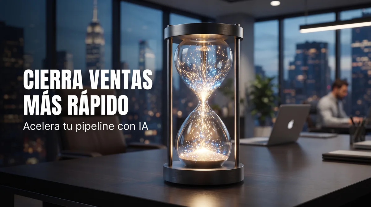 IA para reducir el ciclo de cierre en ventas B2B: panel de aging de oportunidades por etapa, alertas de riesgo de estancamiento, recomendación de next-best-action por oportunidad, resumen de preparación de reunión con historial del contacto, borrador asistido de propuesta comercial, mapa de stakeholders y multi-threading, seguimiento del champion interno y corrección del sesgo optimista en las fechas de forecast para equipos comerciales en España y la Unión Europea