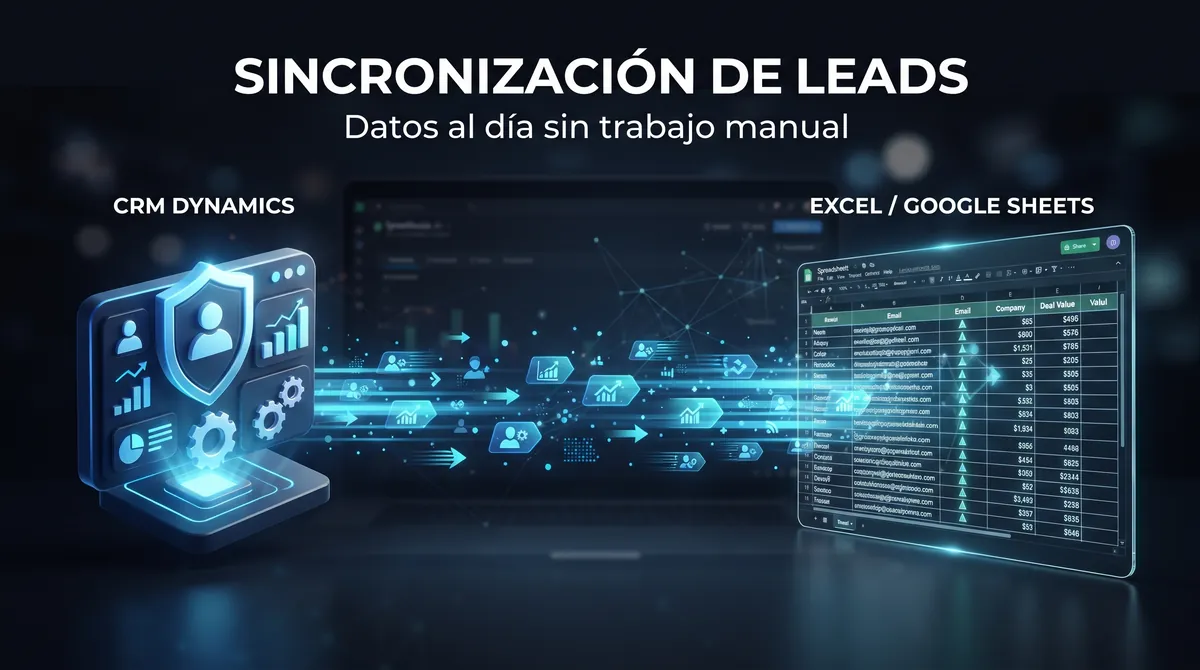 Sincronización de leads entre un CRM y una hoja de cálculo con n8n para equipos B2B: sincronización unidireccional frente a bidireccional, reglas de source of truth por campo, claves de coincidencia por email o ID externo, esquema de columnas para SDR, resolución de conflictos, y cron frente a webhooks en España y la Unión Europea