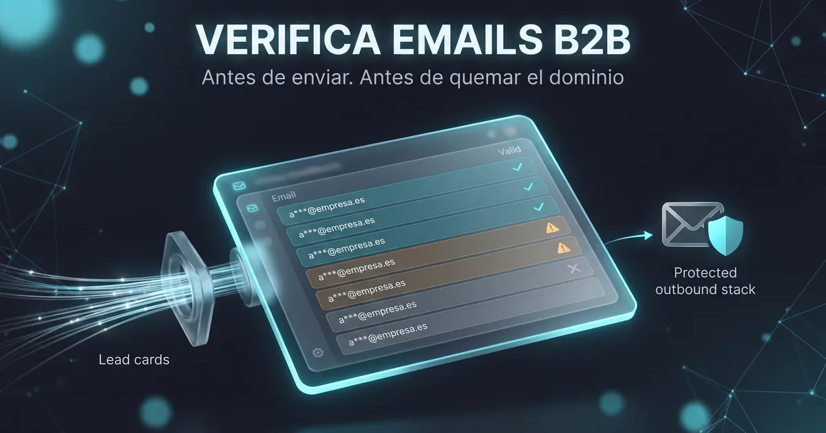 VERIFICAR EMAILS B2B. Validación automática con n8n, API verificador y flag emailVerified antes de outbound en España y la Unión Europea (2026)